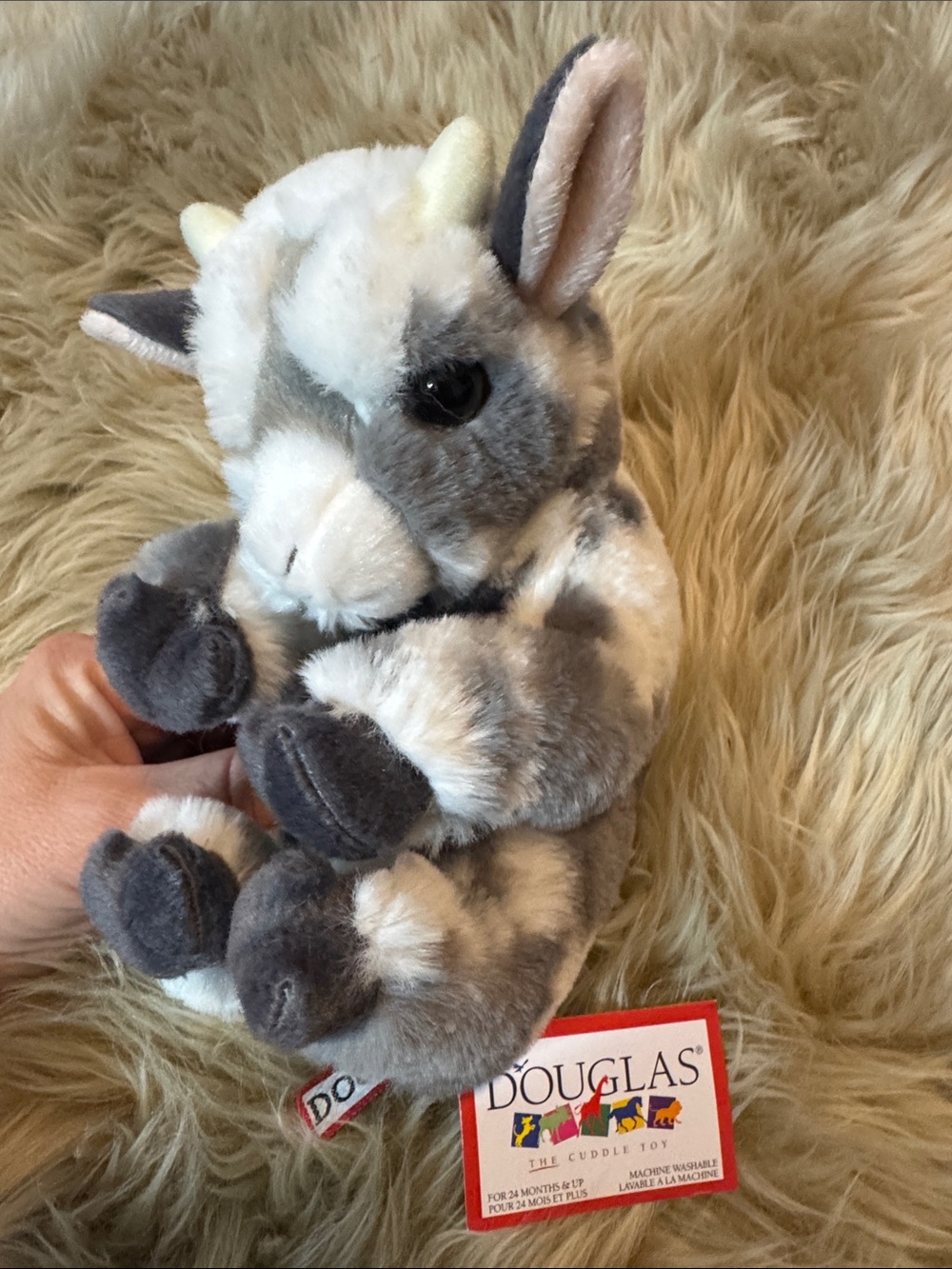 Douglas Gray & White Plush Bunny Toy for Small Pets